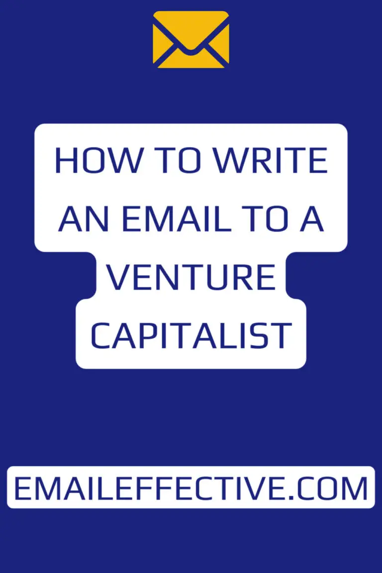 How to Write an Email to a Venture Capitalist