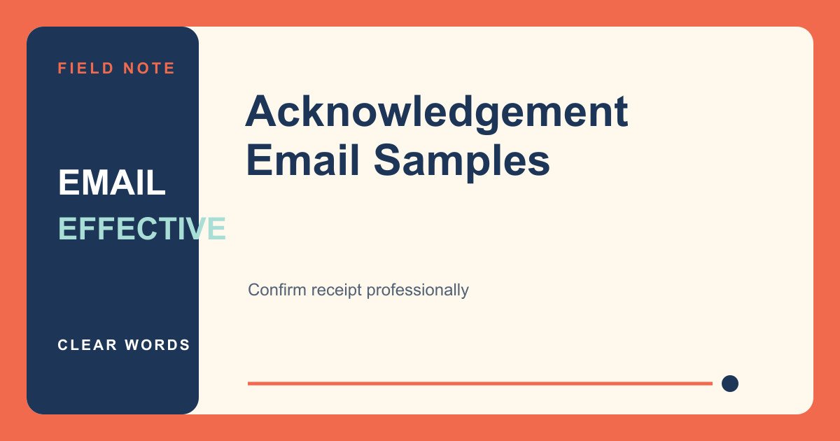 Featured graphic for acknowledgement email samples for work and business