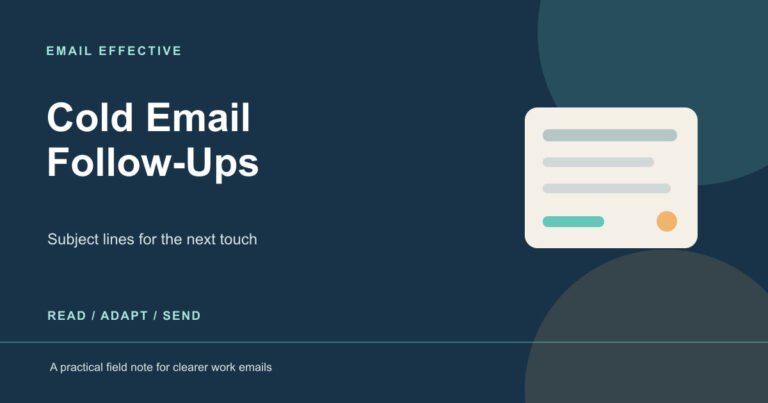 Featured graphic for cold email follow-up subject lines for sales