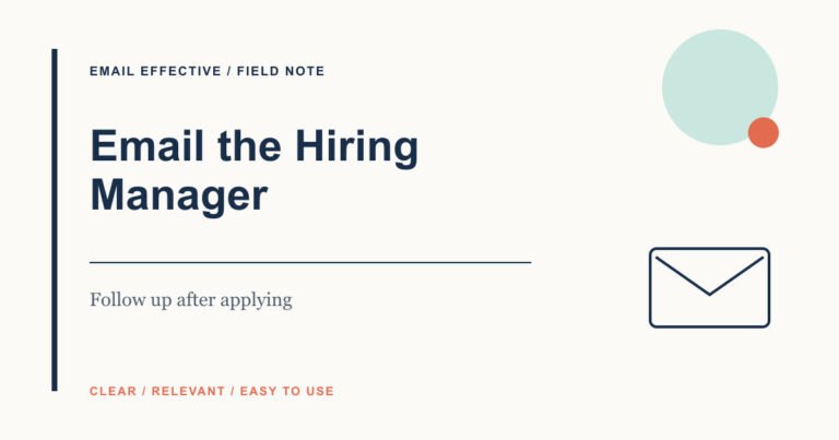 Featured graphic for email to a hiring manager after applying