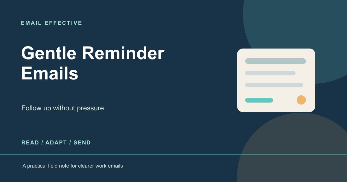 Featured graphic for gentle reminder email examples for work, clients, and payments