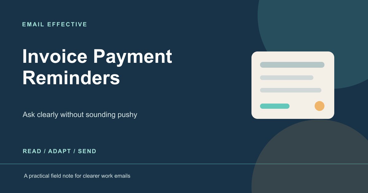 Featured graphic for invoice payment reminder email templates for clients