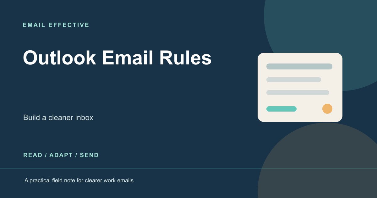 Featured graphic for how to create rules in outlook to organize email