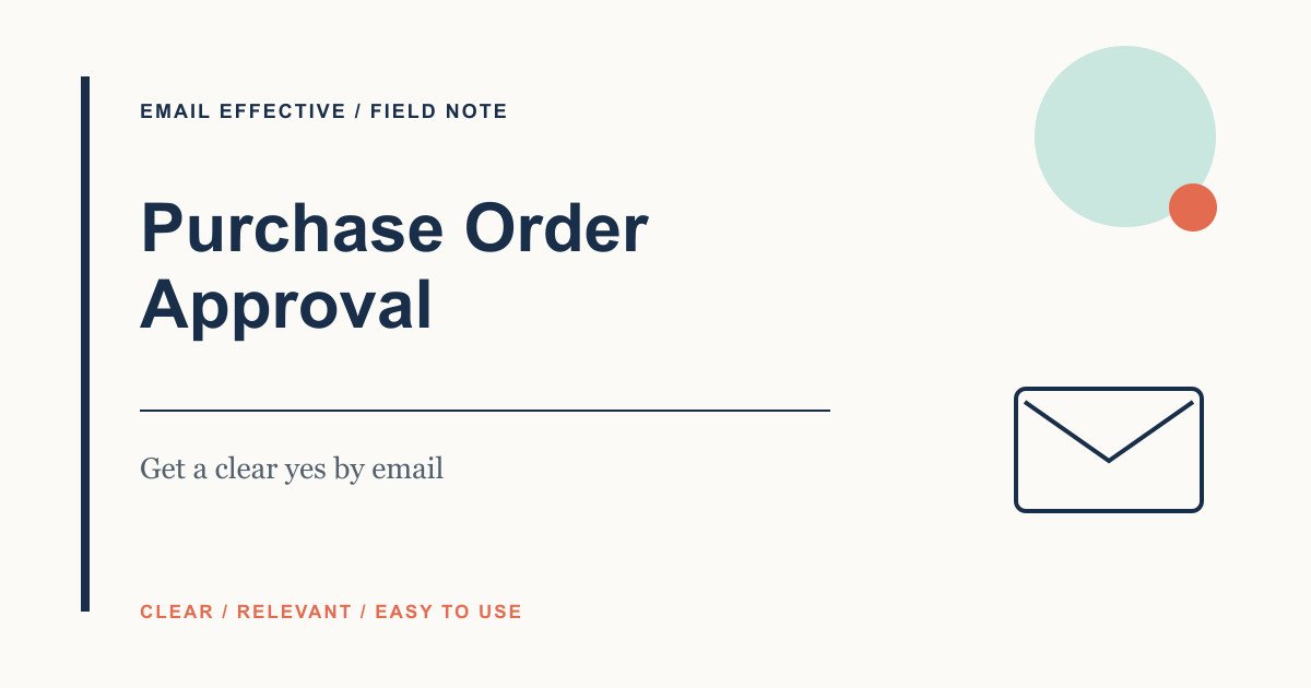 Featured graphic for purchase order approval email templates