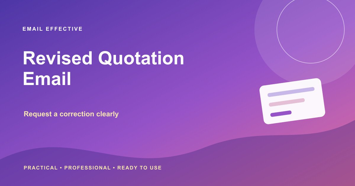 Featured graphic for how to request a revised quotation by email