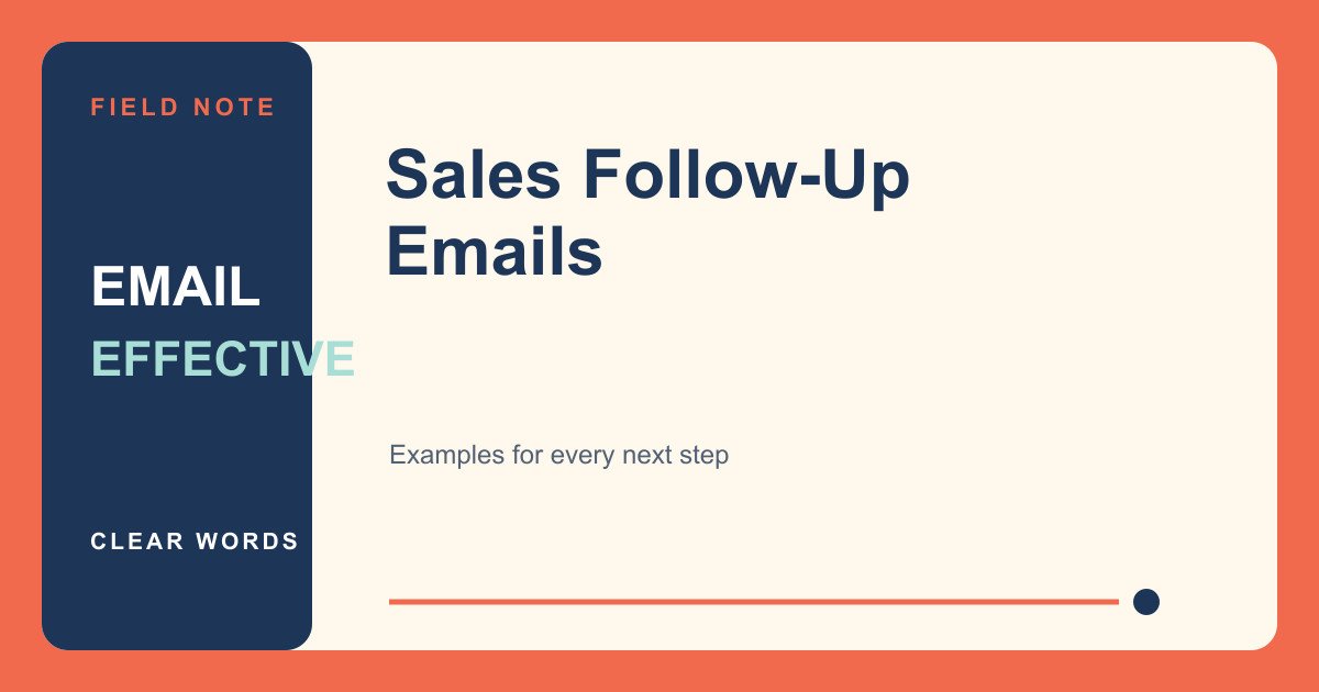 Featured graphic for sales follow-up email examples for different situations