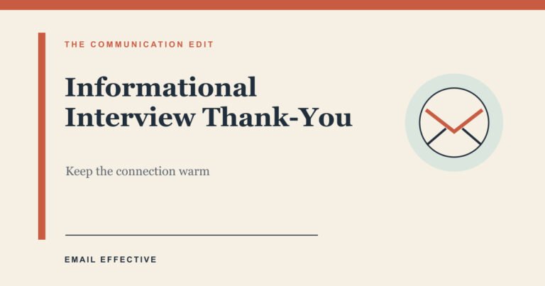 Featured graphic for thank-you email after an informational interview